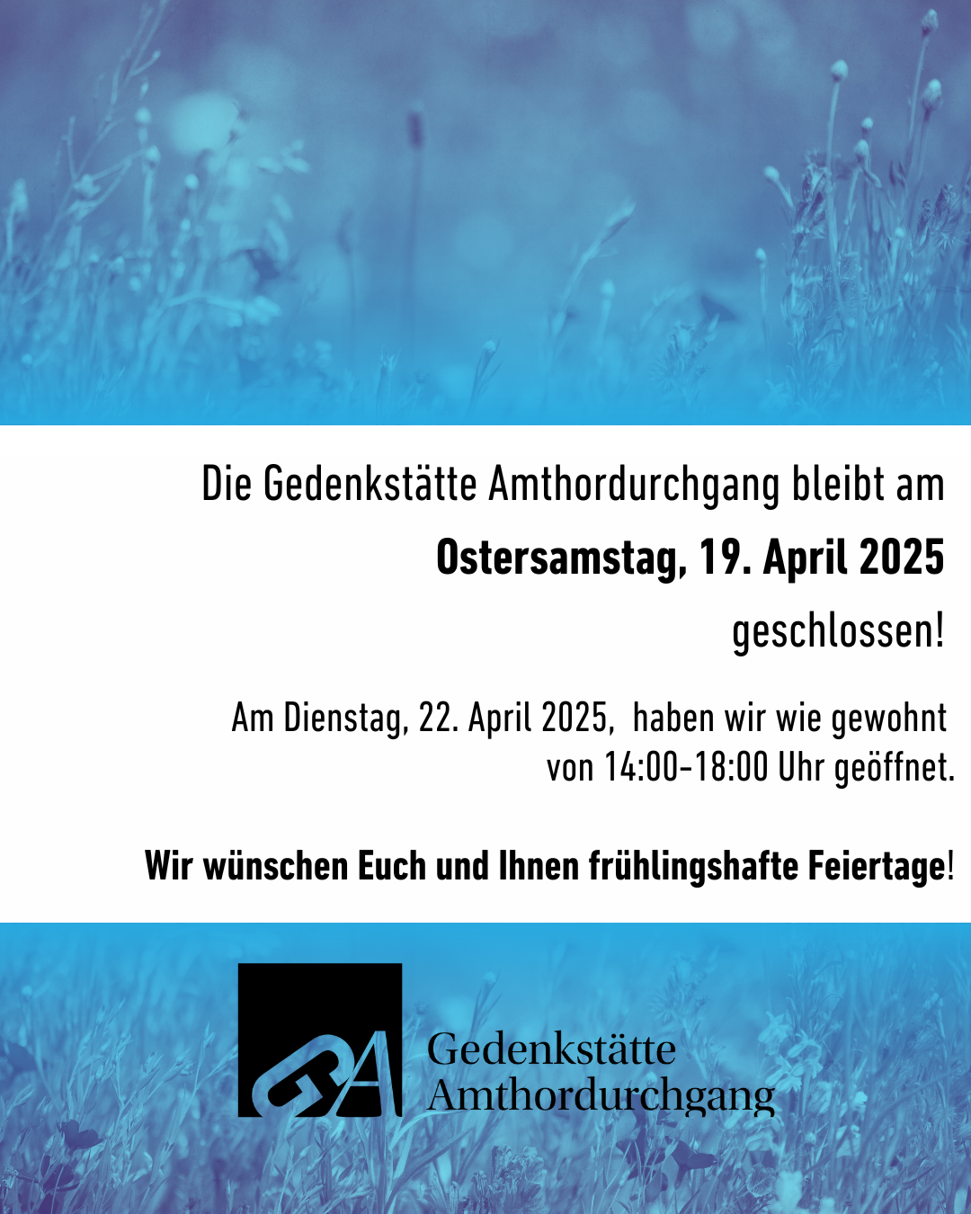 Ostersamstag geschlossen